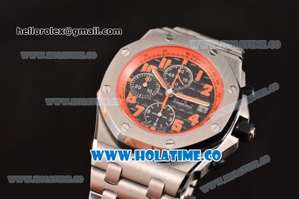 Audemars Piguet Royal Oak Offshore Volcano Chrono Swiss Valjoux 7750 Automatic Full Steel with Black Dial and Orange Markers (JF) - Click Image to Close